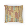 Pastel Brick Pattern Woven Pillow | Rustic Geometric Throw Pillow
