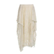 Fashionable Retro Trendy Irregular Midi Lace Skirt
