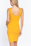 Sleeveless Double Scoop Neck Button Detail Lettuc