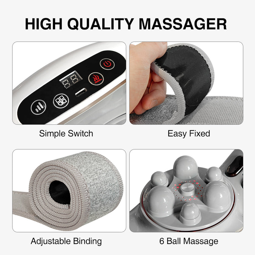 Automatic Abdominal Massager – 6-Head Shiatsu Body Massager for Waist, Back, Neck & Legs
