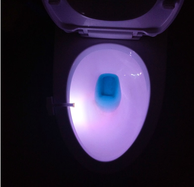 Motion-Sensor Toilet Night Light – 8 & 16 Colour LED, Battery Powered