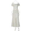Polka-Dot Off-Shoulder Tube Top & Long Skirt Set with Side Bow | Women's Two-Piece
