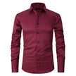 Men's Long Sleeve Business Casual Shirt – Loose Fit, 10 Colors, S–8XL | Canada & USA