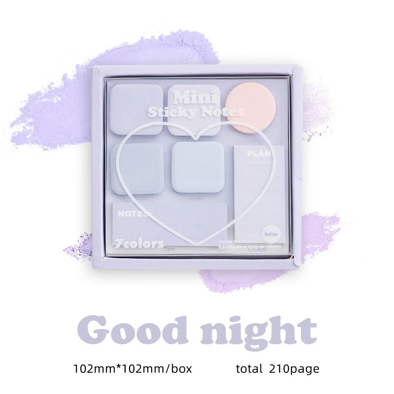Eyeshadow Palette-Style Sticky Notes Set – 210 Sheets, 7 Colors