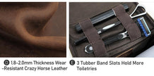 Crazy Horse Leather Travel Toiletry Bag Large Capacity Retro Men’s Dopp Kit