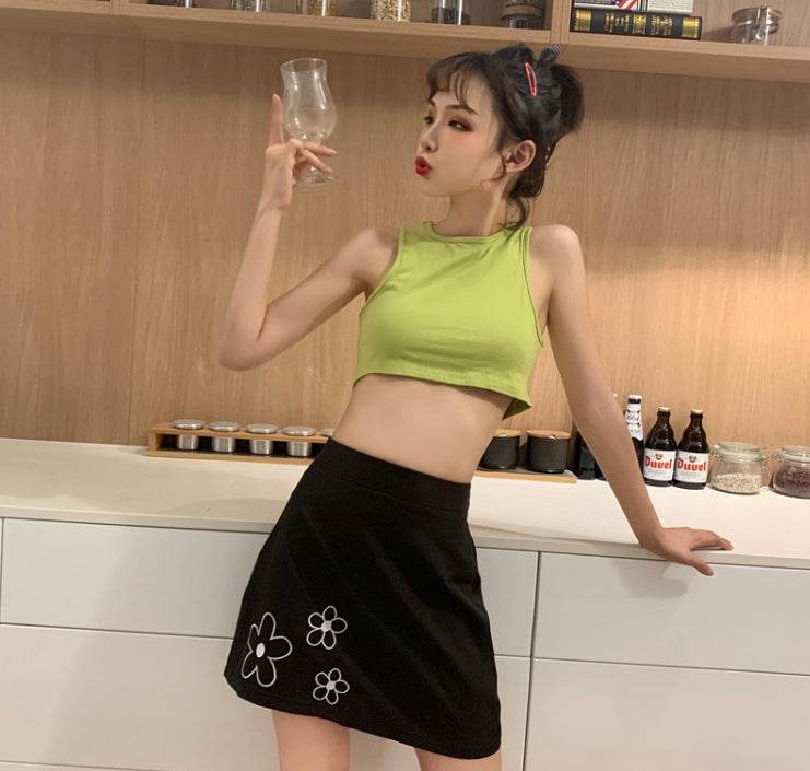 Summer Halter neck tank Tops and Skirt Outfit set