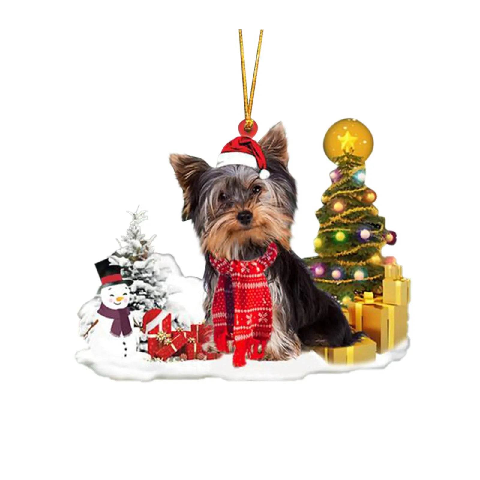 Christmas Family Puppies Decorate Trees With Lights