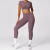 Women 2pcs Workout Gym Outfit Sport Running Fitness wear Pant and crop Top