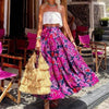 Spring Summer Fashionable Printed Bohemian High Waist floral Circle maxi Skirt