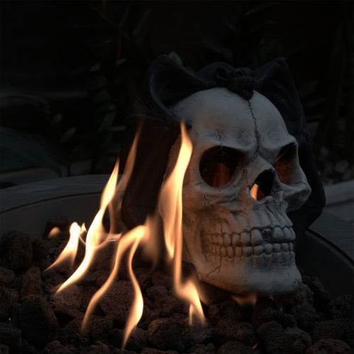 Halloween Décor - Fire Pit Demon Skull Gas Log For Ventless  Vent Free, Electric, Outdoor Fireplace And Fire Pit,