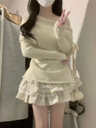 One-Shoulder Long Sleeve Knit Top for Women – Stylish White Knitwear Canada USA