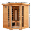 Mega Sale-NEW 2025 COSTWAY 3D Heat Far Infrared Corner Sauna (3–5 Person) – Canadian Hemlock Wood-Red Light Therapy+Near Infrared-Carbon & Mica Heaters,-Chromotherapy Lighting-Low EMF-Bluetooth Speakers