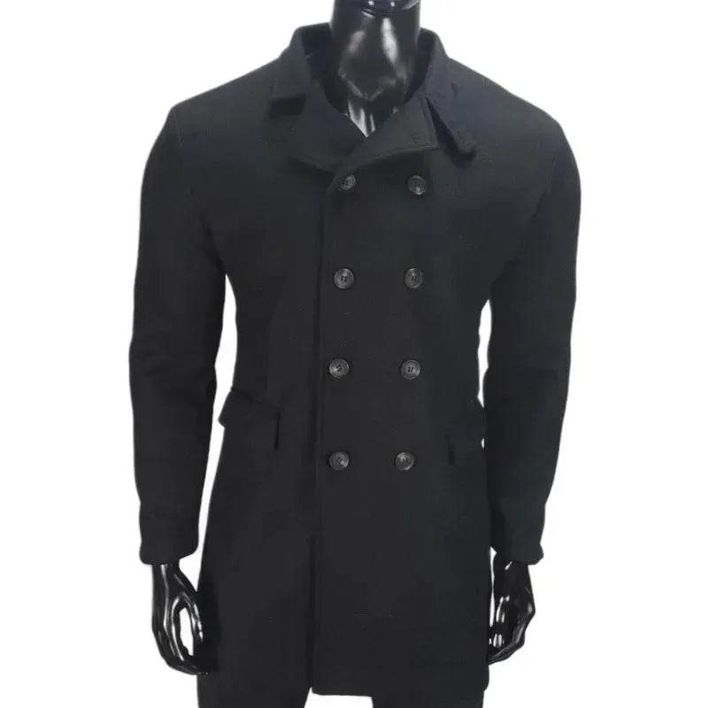 Warm Autumn Winter  Lapel Casual long  Business Coat for Men