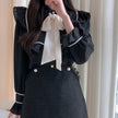 Elegant Bow Ruffled Tied Flared long Sleeves Shirt For Women