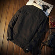 Winter Fleece-lined Denim Coat For Men Thickened Jeans jacket