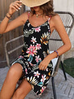 Women's Floral Mini Cami Dress – Sleeveless V-Neck Beach Vacation Sundress | Summer Resort Wear