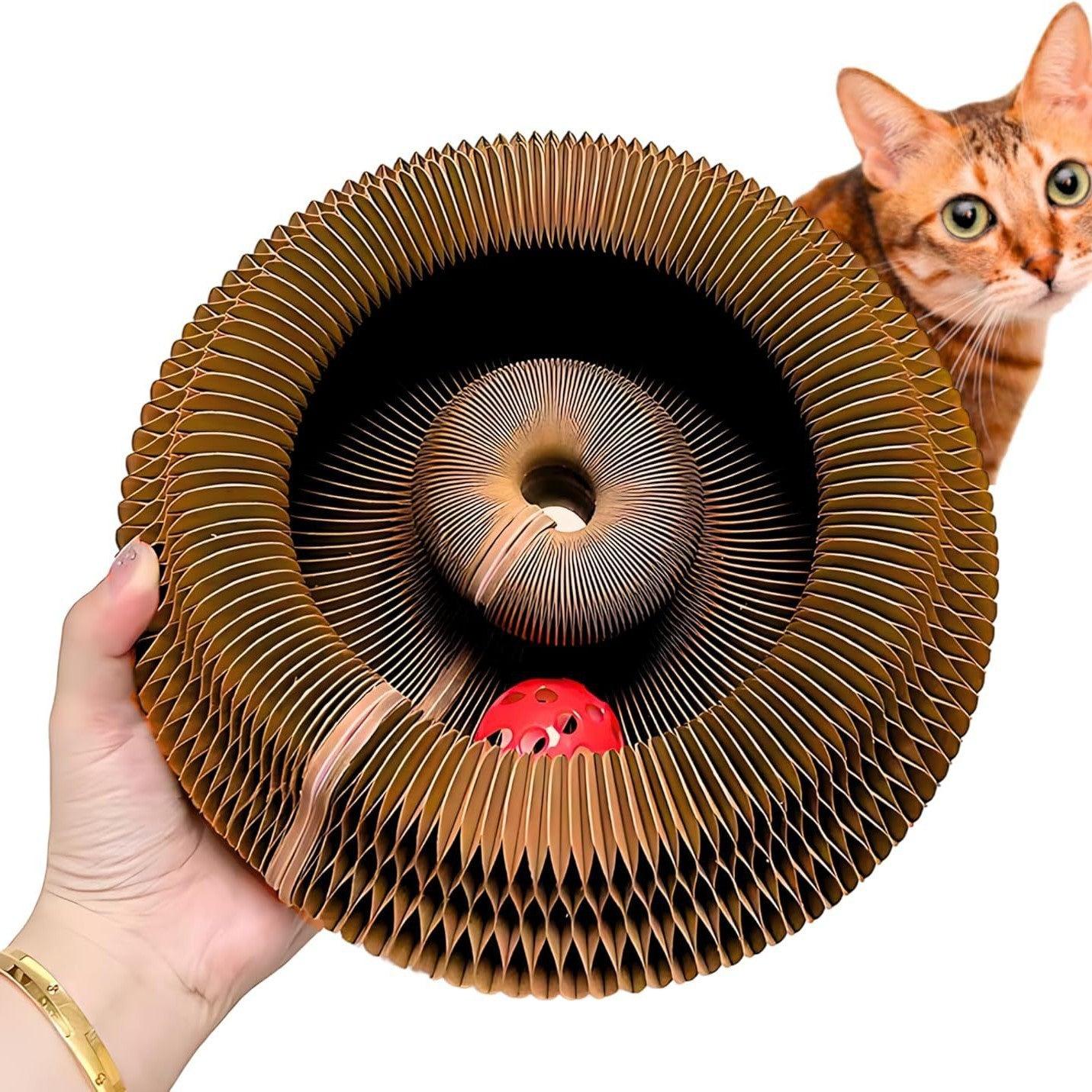 Accordion Cat Scratcher with Bells – Paper Scratching Post for Cats (1, 2 & 3 pcs)