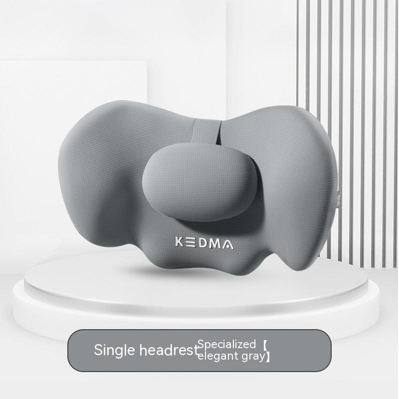 Car Memory Foam Neck Pillow & Lumbar Support – 3D Surround Headrest & Waist Cushion