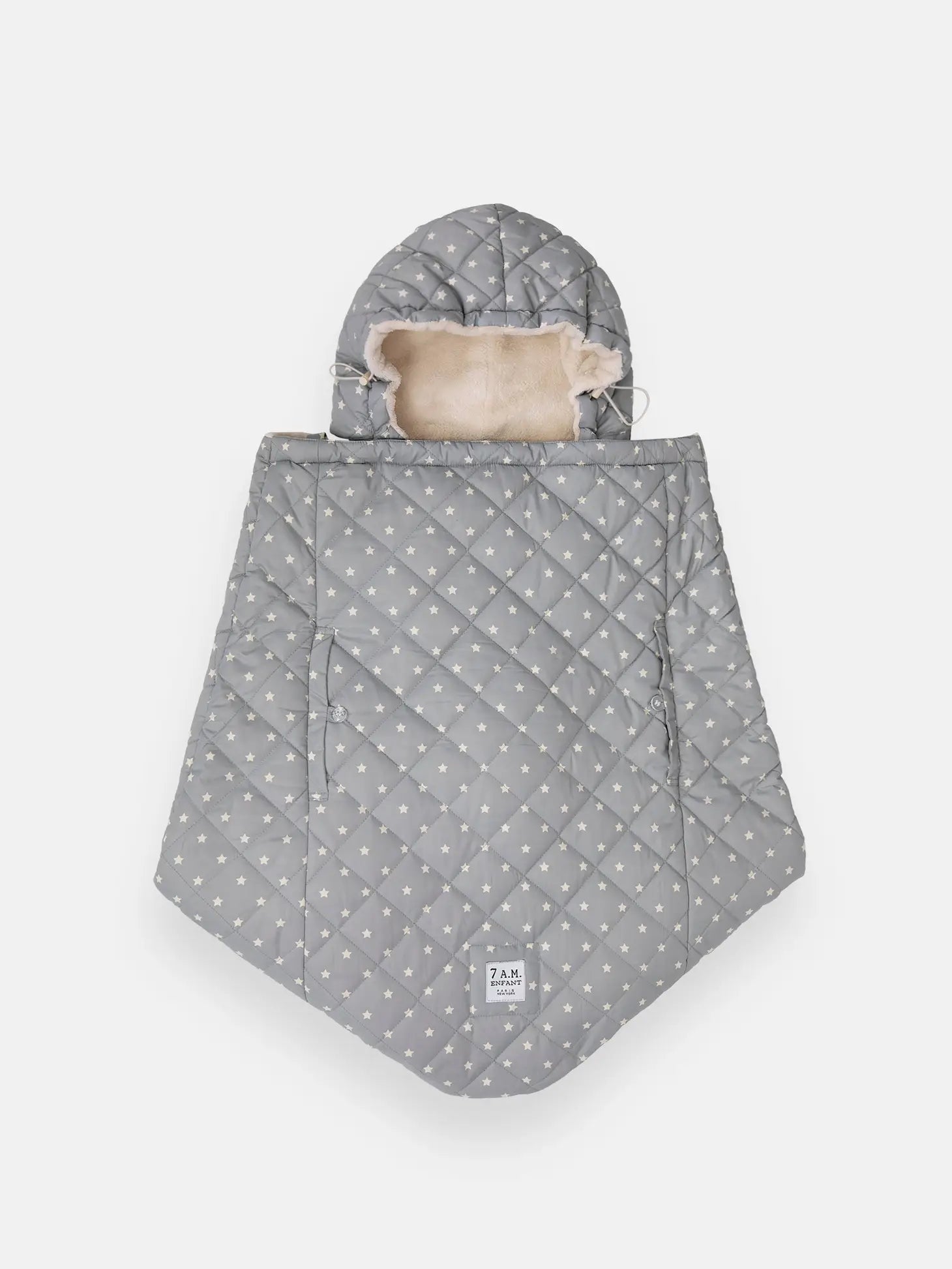K-Poncho - Plush | 7am Enfant | Grey Stars Regular Weight