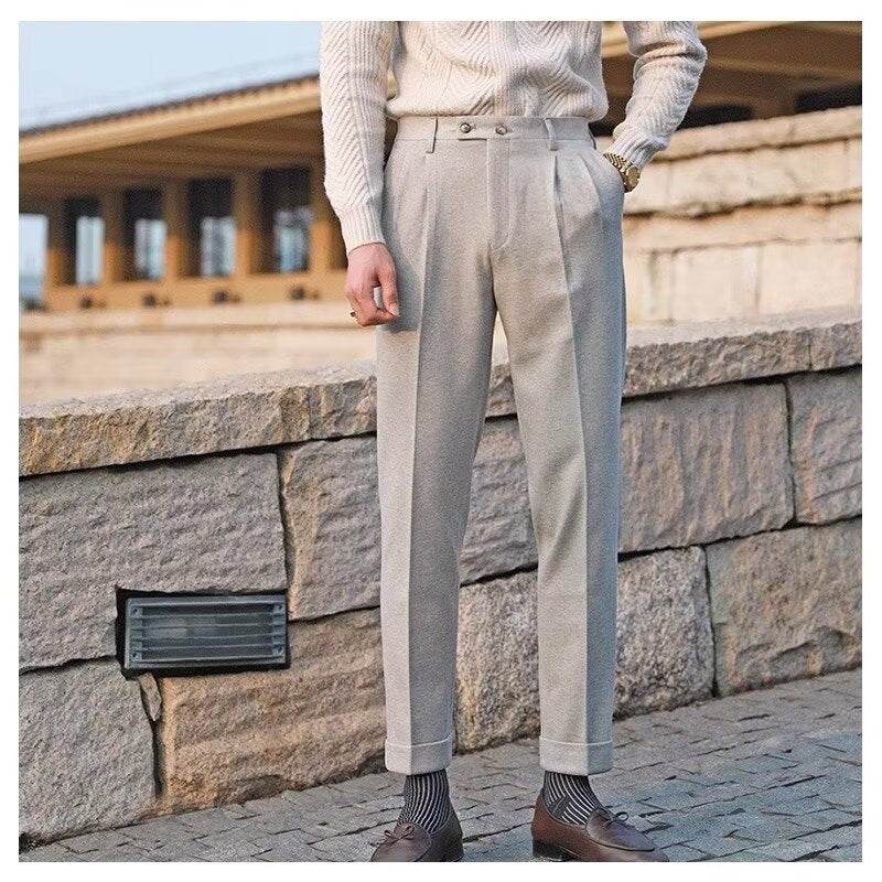 Woolen Draping Straight leg business office Work trouser for men