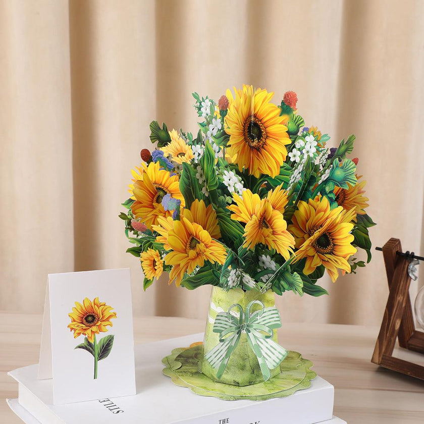 3d Stereoscopic Greeting Cards Creative Bouquet Stereoscopic Greeting Cards