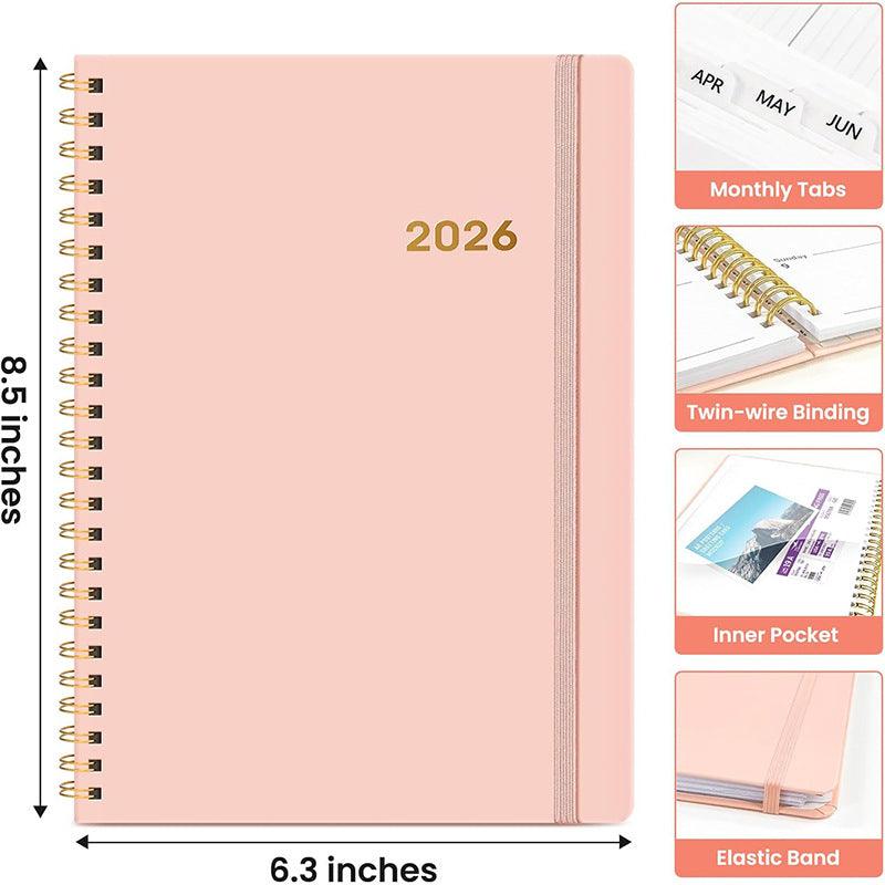A5 Coil Planner Notebook 2026 – Spiral Bound Daily Planner in 6 Colours
