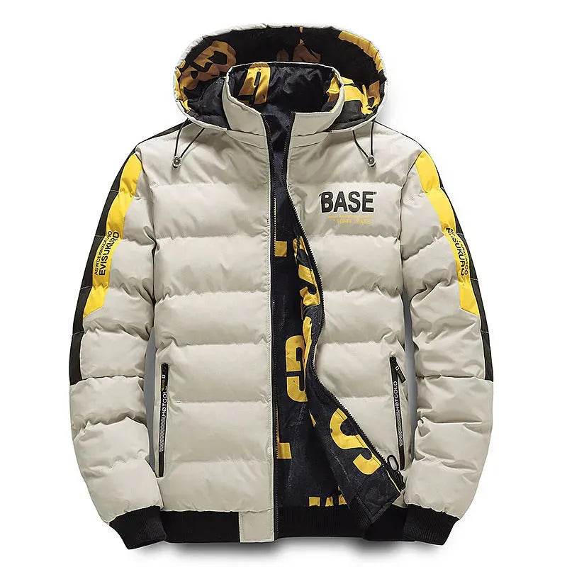 Men’s Winter Puffer Jacket – Thick Cotton-Padded Hooded Coat