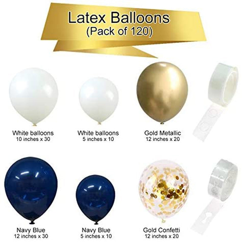 Blue & Gold Balloon Arch Kit – 12