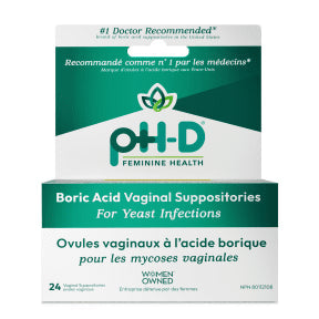 PH-D Feminine Health - Boric Acid Vaginal Suppositories (24ct)