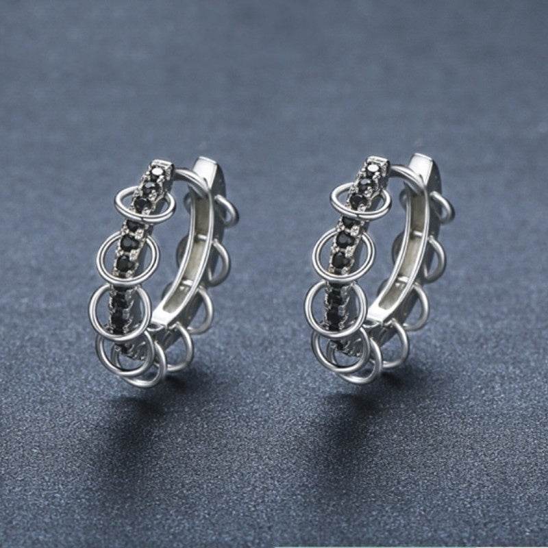 European And American Design Zircon Copper Ear Buckle Simple And Advanced Earring