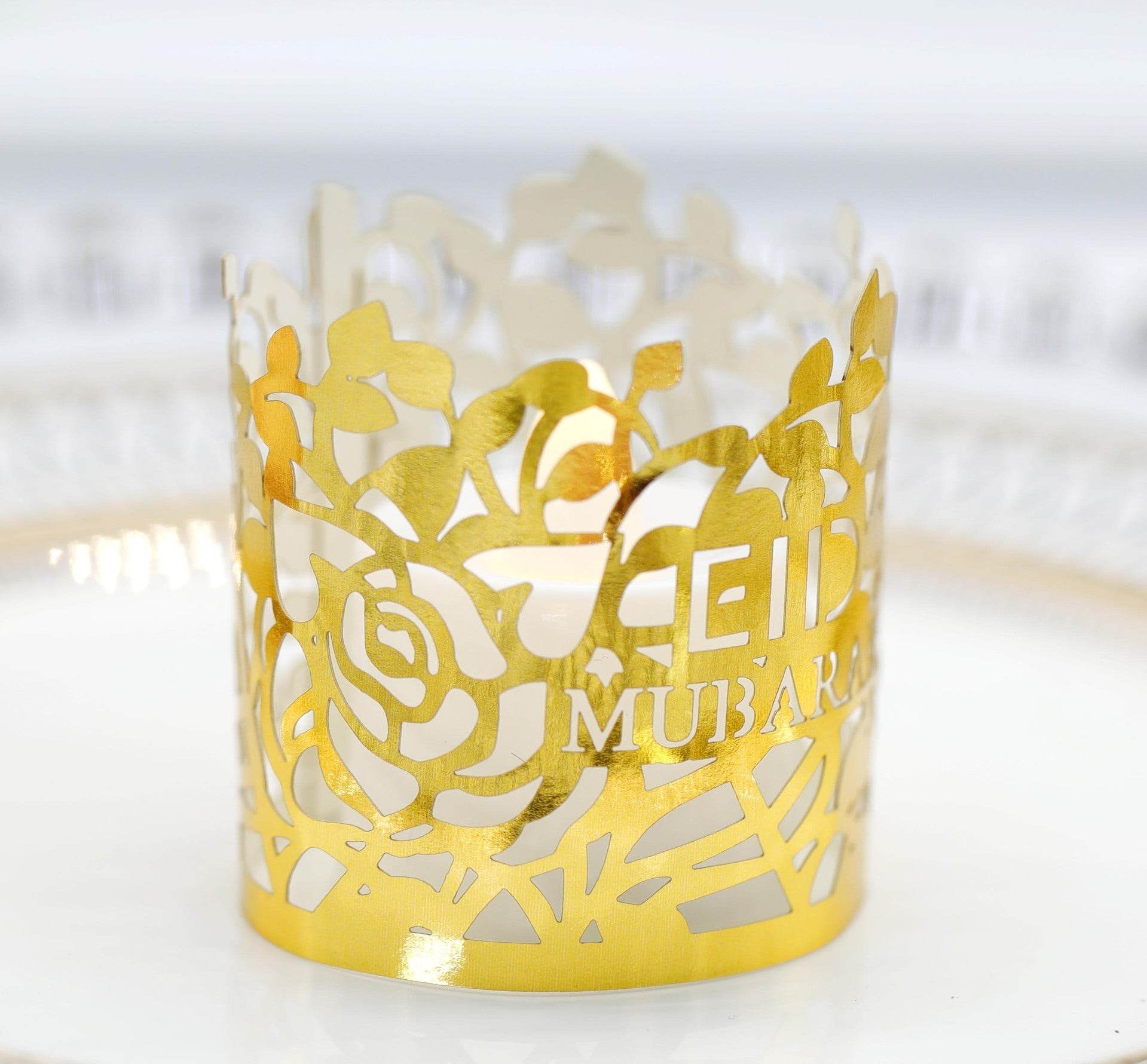 MOQ200 Ramadan Electronic Candle Lampshade Laser Cutout