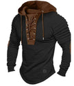 Spring And fall Pure Color Tied Hoodie Street fashion Bronzing Lacing Sweatshirt