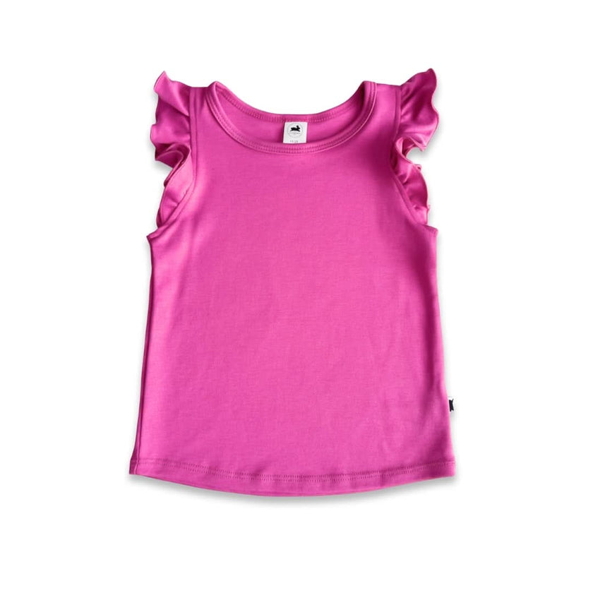 Baby/Kids' Bamboo Ruffle Shoulder | Rainbow Stripe