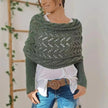 Autumn And Winter Warm Knitted Shawl top Women's Hollowed-out Double Sleeve