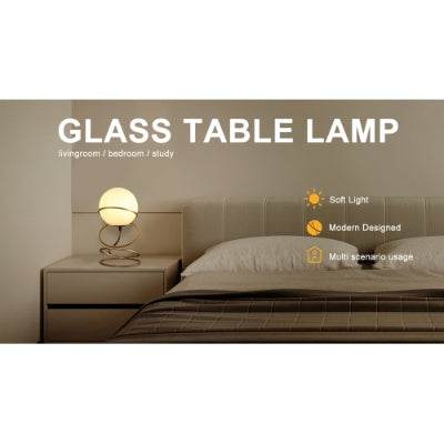 Gold Spiral 4-Ring Metal Stand Table Lamp – 13.5