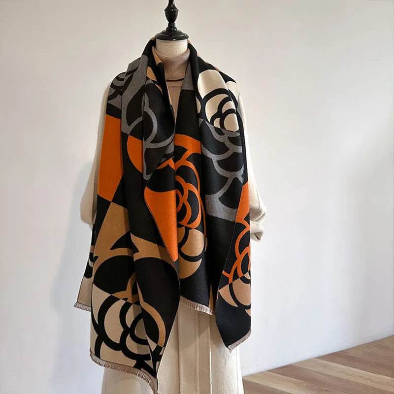 Winter Scarf Women – Soft Imitation Cashmere Warm Knitted Shawl