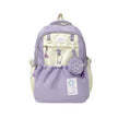 Kawaii Star Patch School Backpack for Girls – Large Capacity Nylon Bag