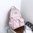 Waterproof Nylon School Backpack – Large Capacity Student Bag (Black, Blue, Pink, White)