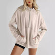 Women's Half Zipper Pocket Fashion Casual Exercise Oversized Sweatshirt Pullover