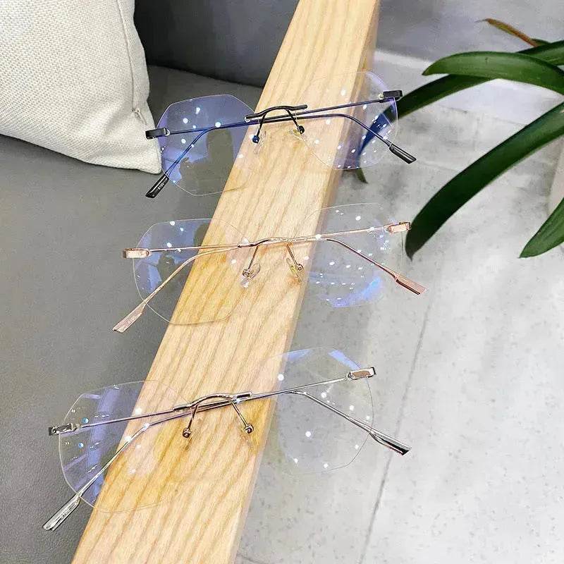 Rimless Octagon Polygon Sunglasses for Men & Women