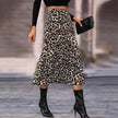 Women's A- Line Umbrella Skirt High Waist Leopard Print Midi sheath Skirt