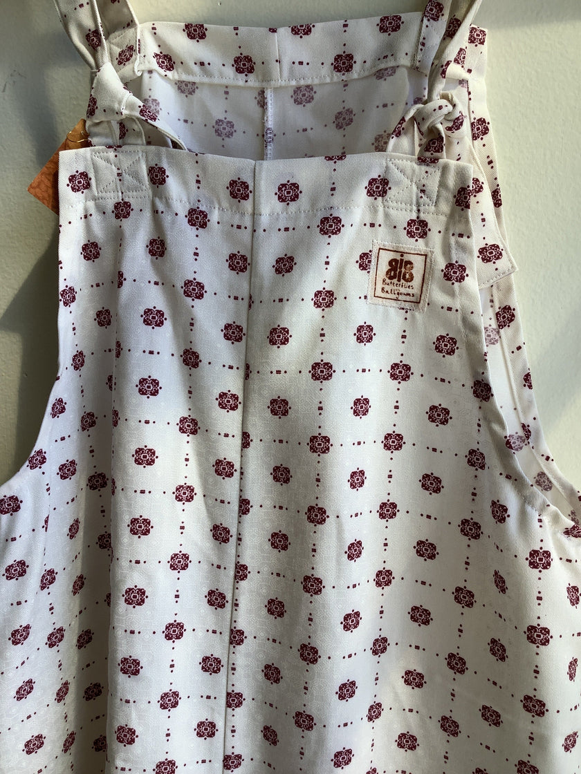 Butterflies in Ballgowns Retro Geometric Floral Short Overalls