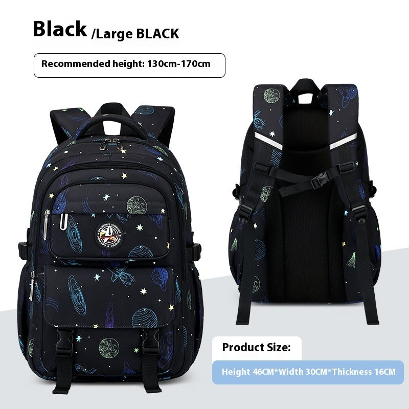 Kids Starry Sky School Backpack – Spine Support, Waterproof Oxford Cloth (Grades 5–9)