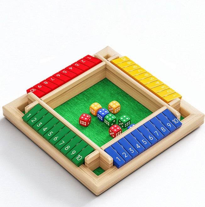 Children Dice Game,2-4 Player Family Wooden Board Table Math Games For Adults And Kids.