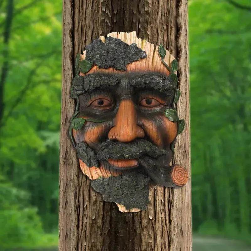 Smoker Man Wooden Resin Craft Ornaments Wall Decor