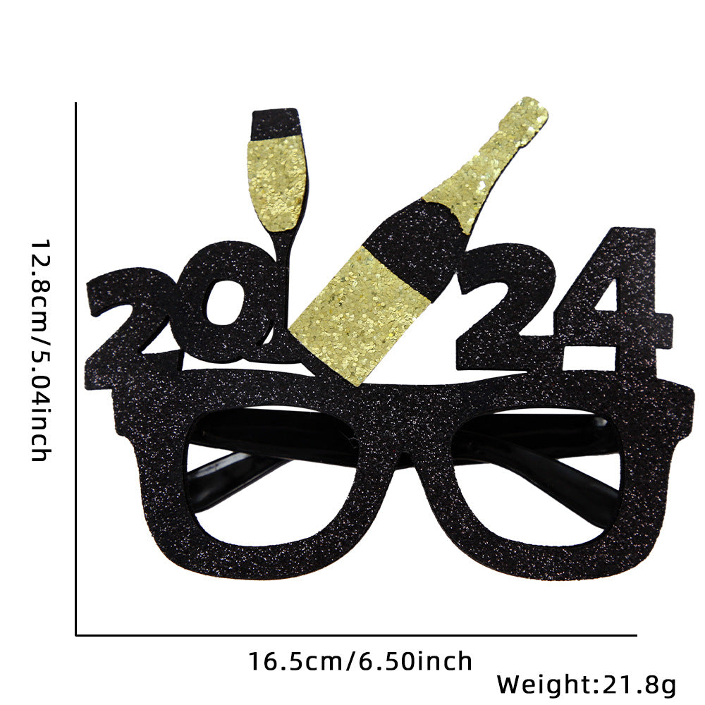 New Year Party Photo Prop Glasses Set – Funny NYE Novelty Glasses & Hats