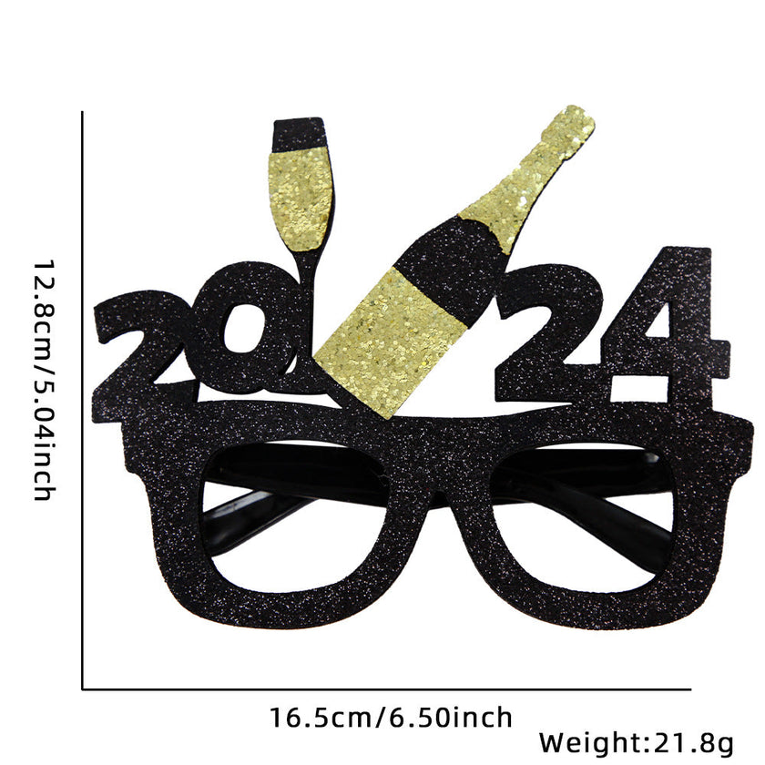 New Year Party Photo Prop Glasses Set – Funny NYE Novelty Glasses & Hats