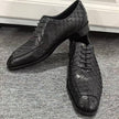 Men's Dragon Scale Pattern Formal Leather Derby Shoes | British Style