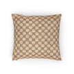 Woven Checkered Pattern Pillow | Neutral Brown Geometric Throw Pillow
