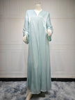 Muslim Robe Dubai Outerwear Bright Silk Dress
